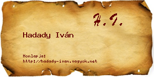 Hadady Iván névjegykártya